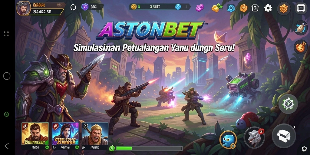 Screenshot utama ASTONBET menampilkan gameplay yang seru dan interaktif.
