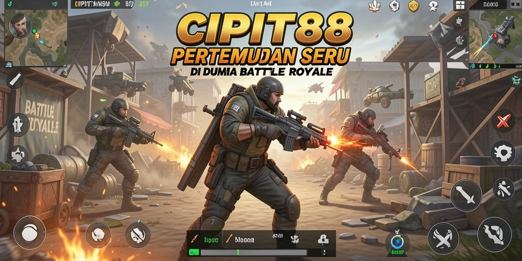 Screenshot gameplay CIPIT88 menampilkan aksi Battle Royale yang mendebarkan.