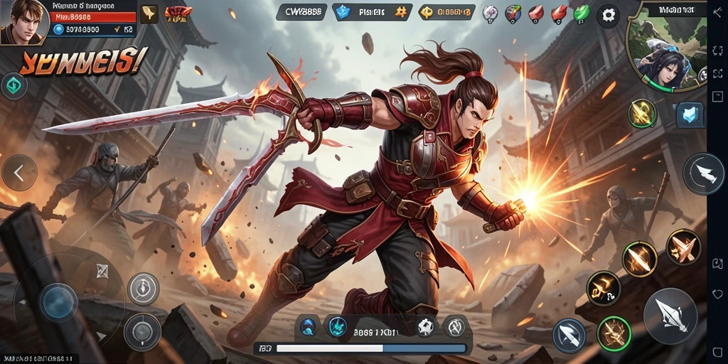 Screenshot gameplay menunjukkan pertarungan seru antara karakter di CW8888.