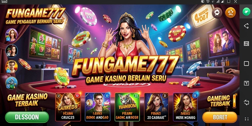 Screenshot gameplay FUNGAME777 yang menampilkan keseruan bermain Kasino.