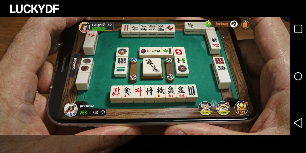 Tampilan gameplay seru di LUCKYDF dengan berbagai level Mahjong.