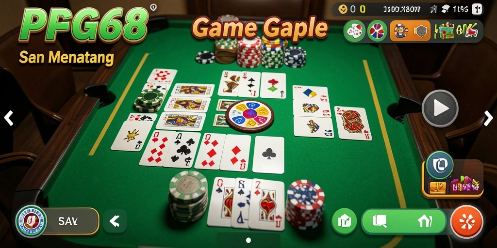 Tampilan gameplay seru PGG68 dengan pemain bersaing di Gaple.