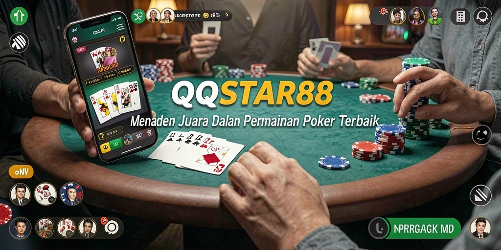 Tampilan gameplay <strong>QQSTAR88</strong> yang seru dan interaktif di dunia poker.