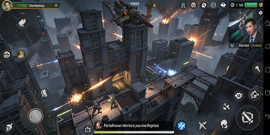 Tampilan gameplay menara pertahanan yang seru dan menegangkan.